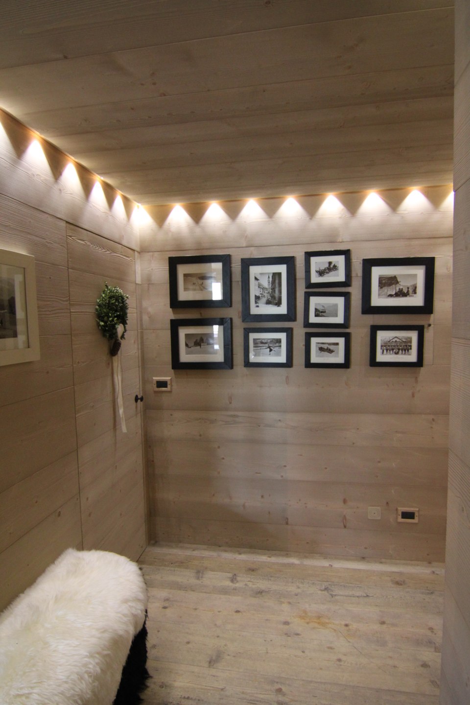 led su interno Chalet di montagna_falegnameria Bariza