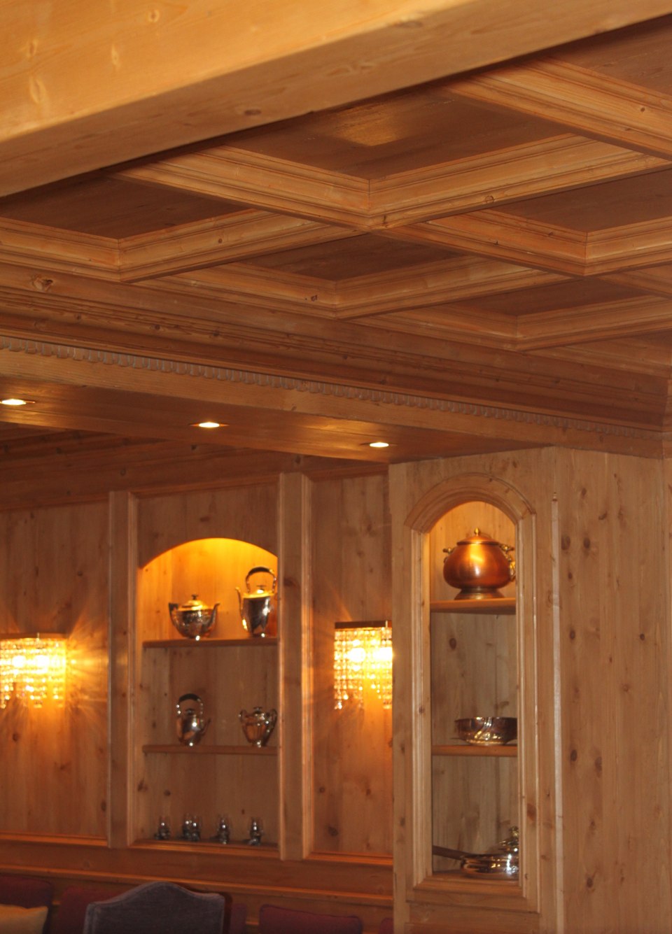 Living in legno con controsoffitto_falegnameria Bariza