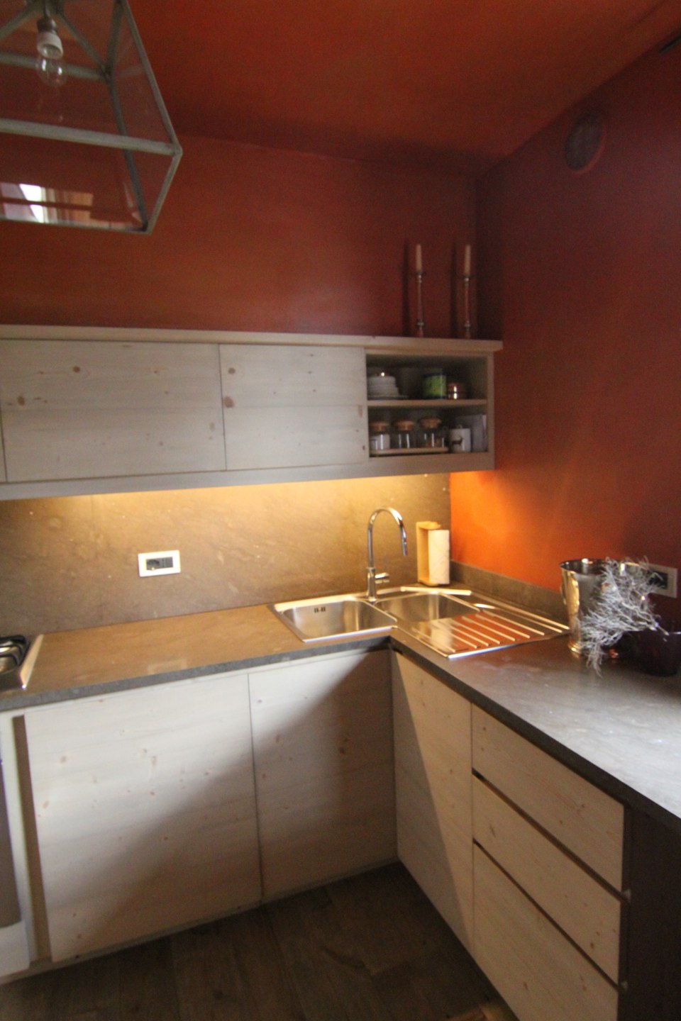 cucina con piano unico_falegnameria Bariza