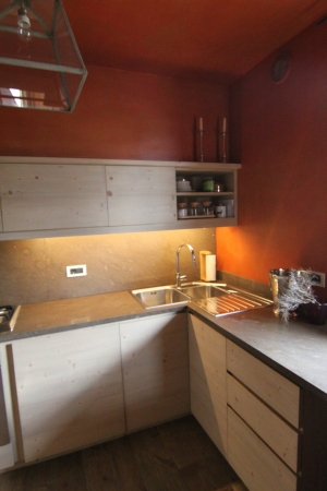 cucina con piano unico_falegnameria Bariza