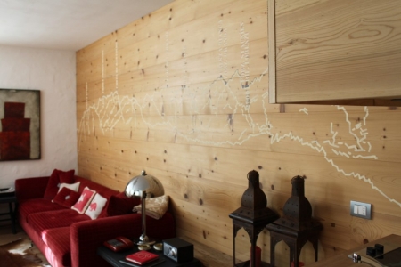 decoro di parete salotto_falegnameria Bariza